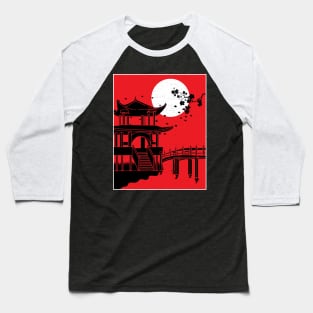 Cool Japanese Temple design Baseball T-Shirt